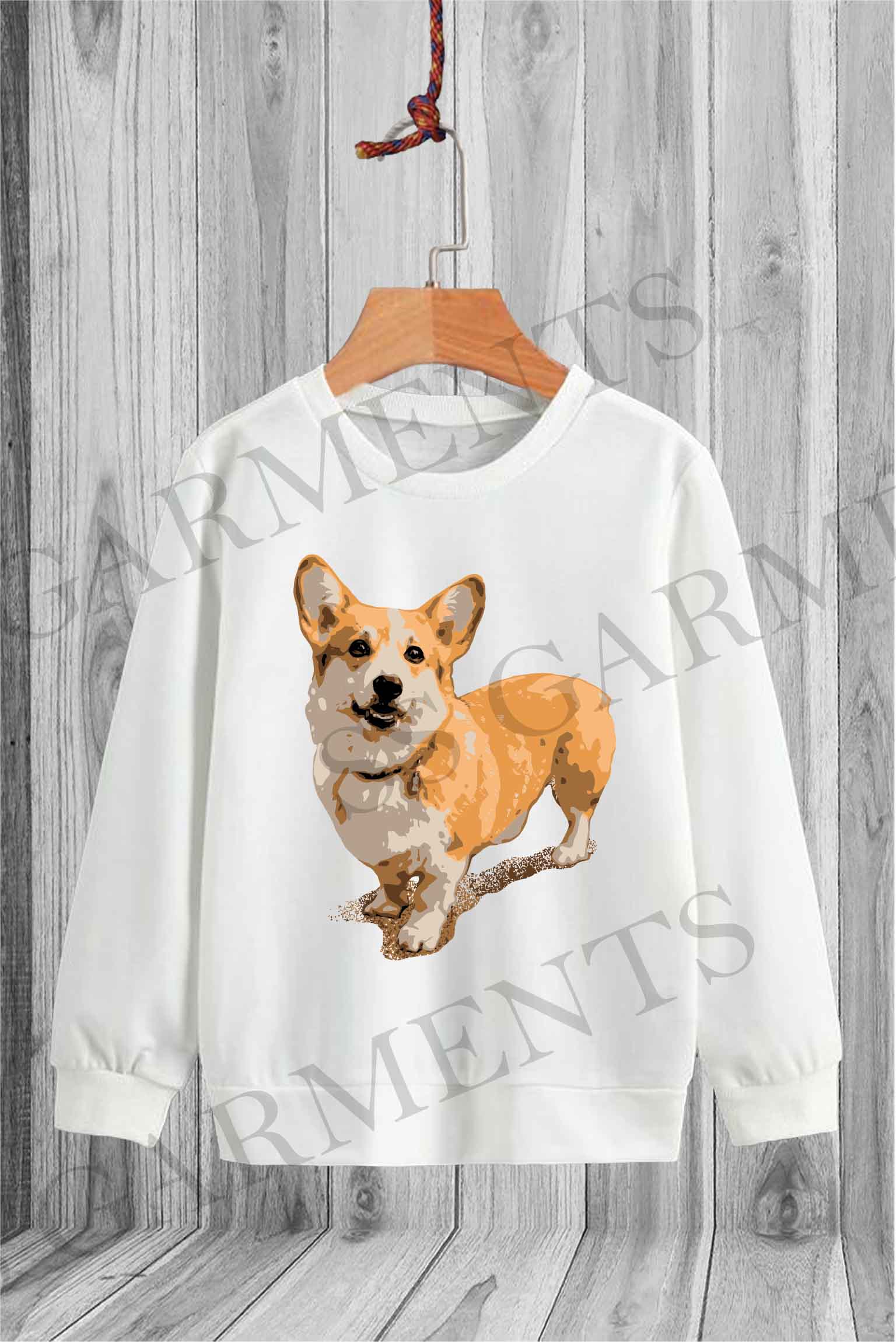 Long Sleeve Fleece Round Neck Chihuahua Dog Printed SweatShirt