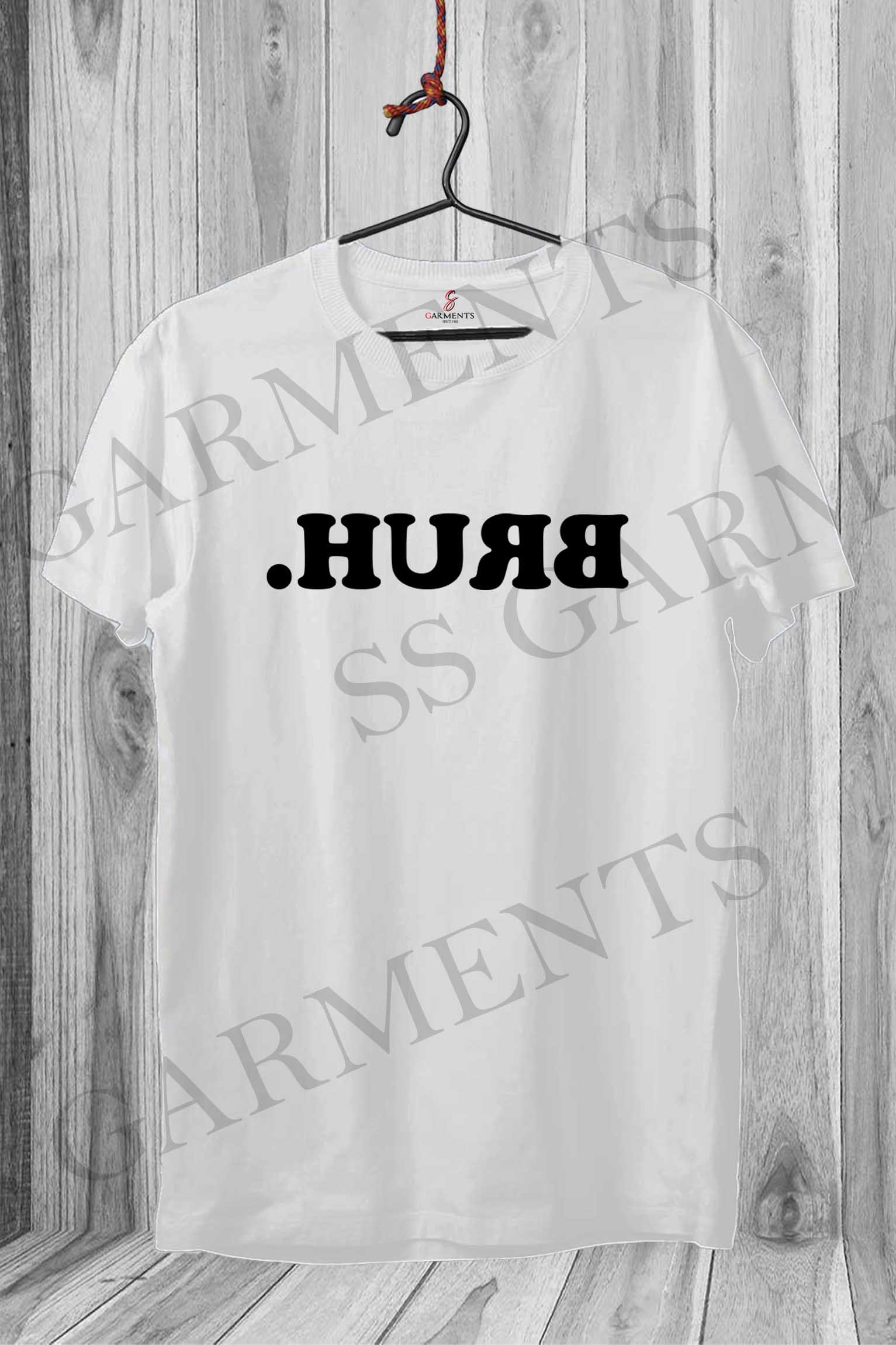Round Neck Hurb (Bruh Backwards) Printed T-shirt