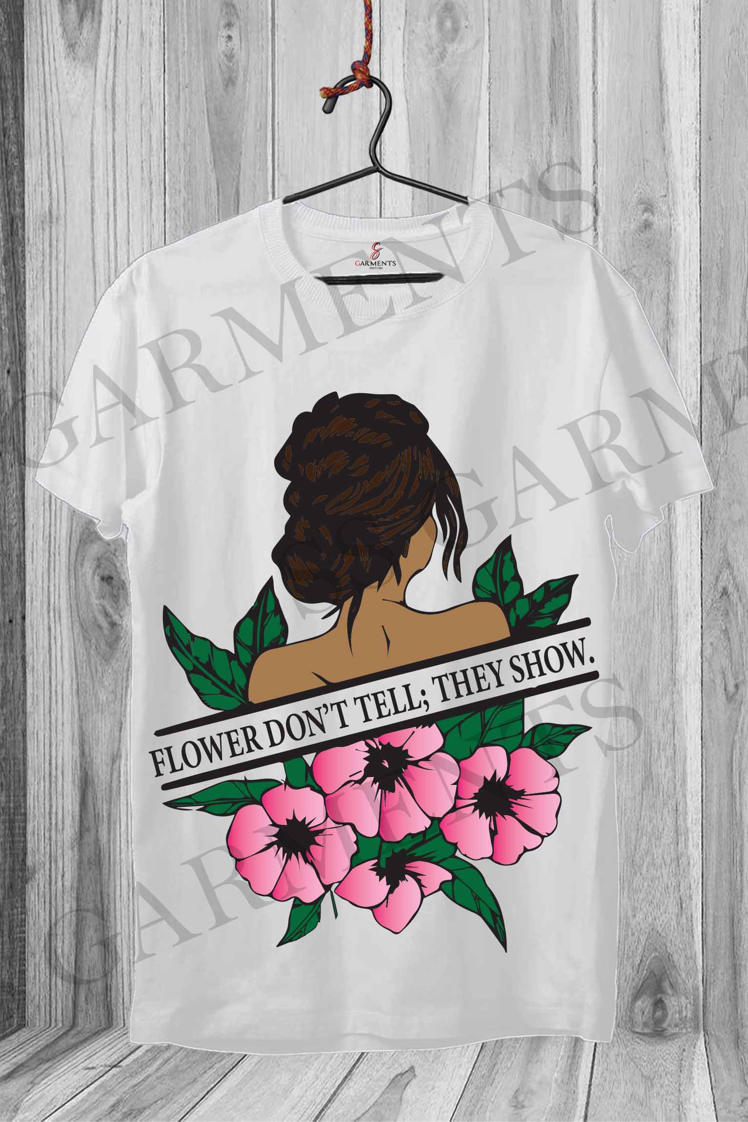 Flowers Don’t Tell Printed T-shirt