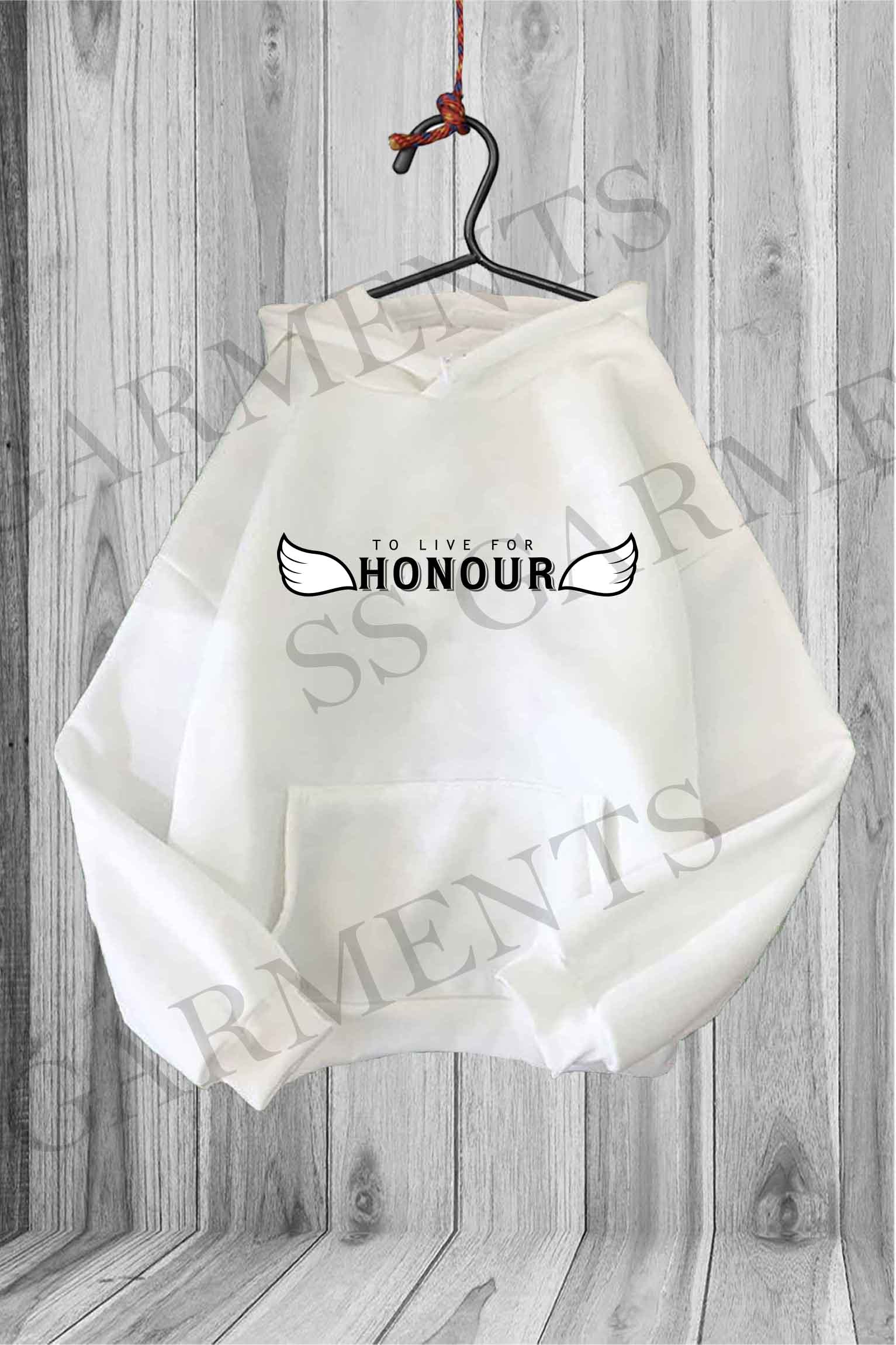 Long Sleeve Fleece Hood Honour Printed Hoodie