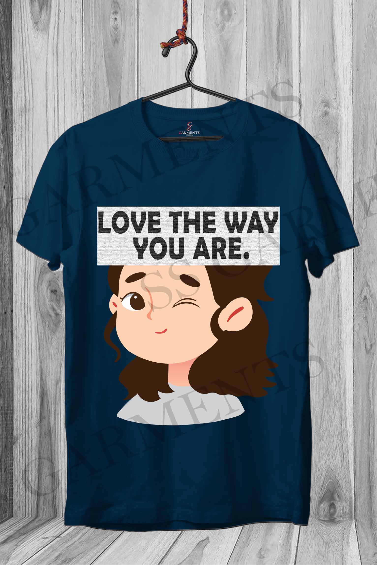 Round Neck Love The Way You Are Printed T-shirt