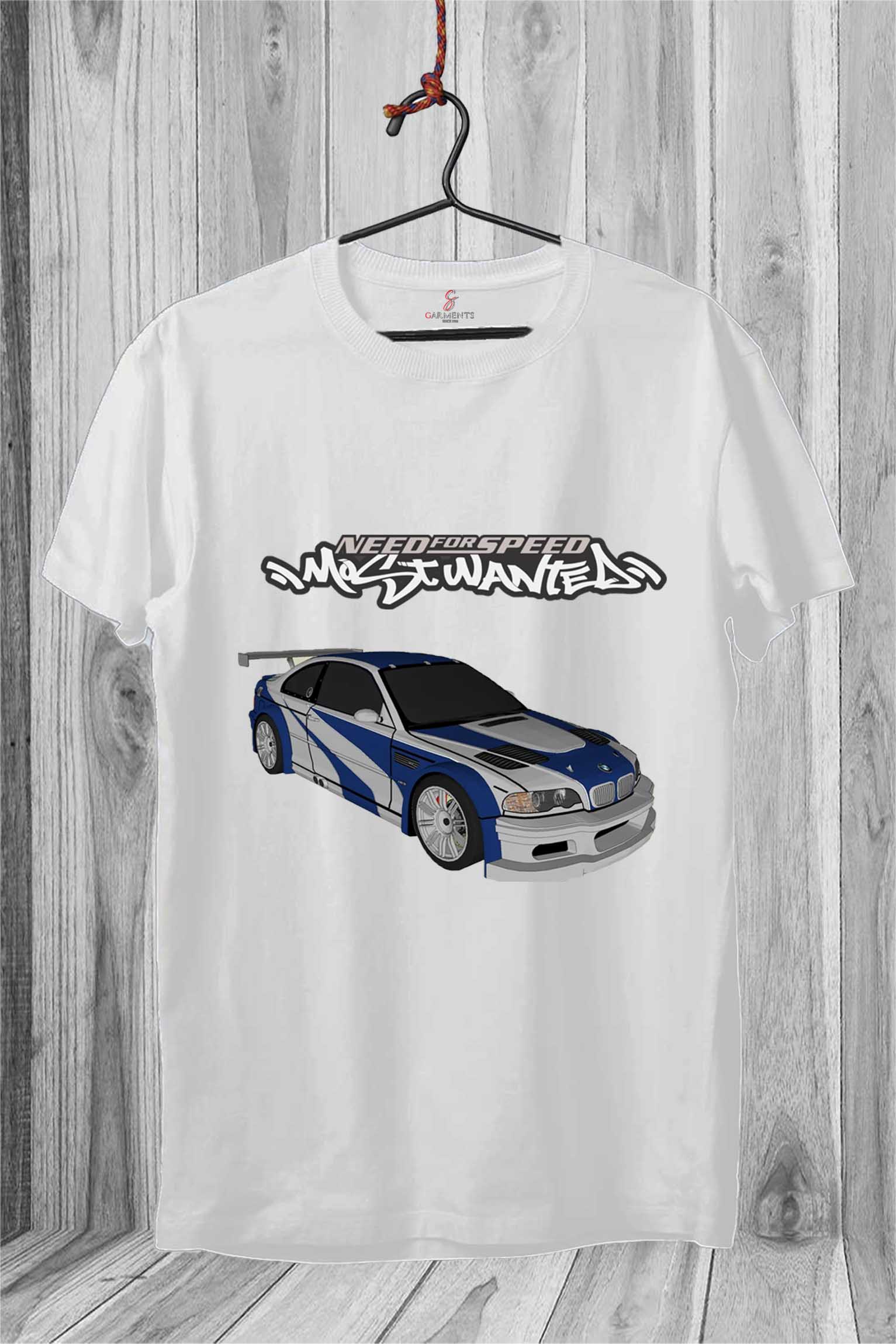 Round Neck Famous Game Car Printed T-shirt