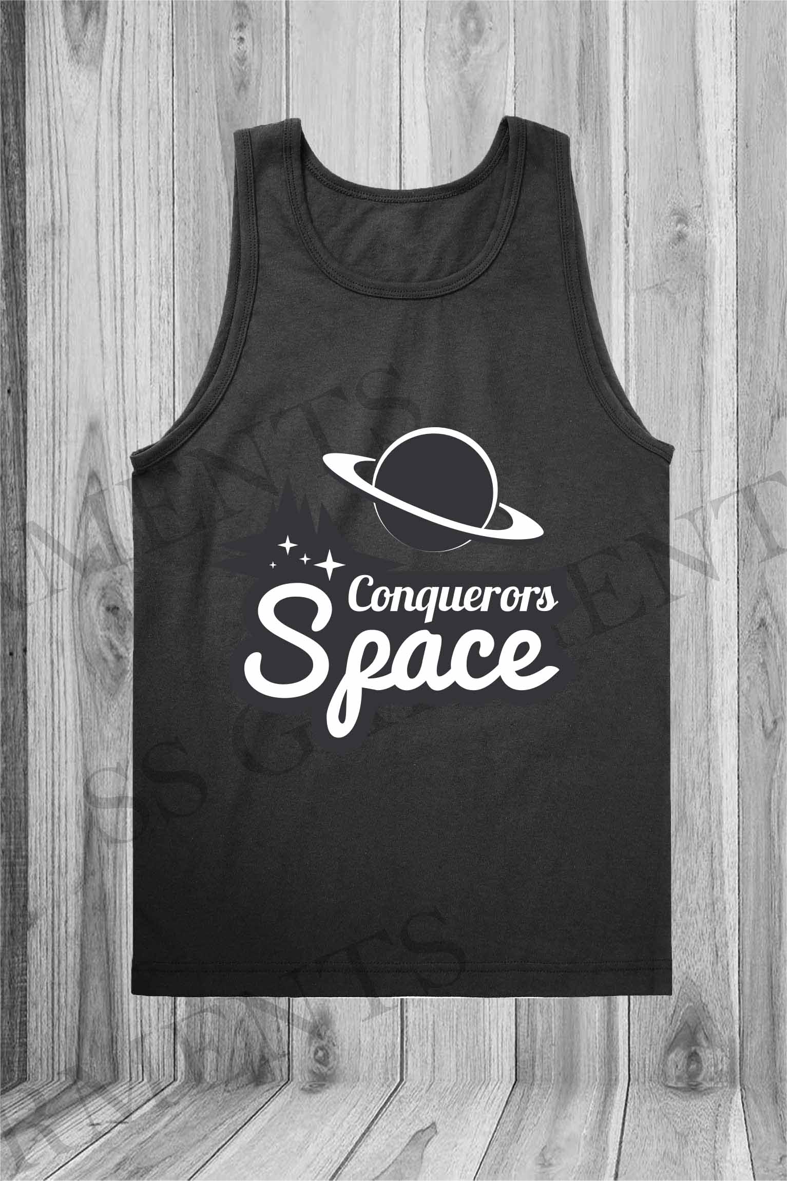 Printed Space Conquerors Cotton Round Neck Sandos For Inner Wear
