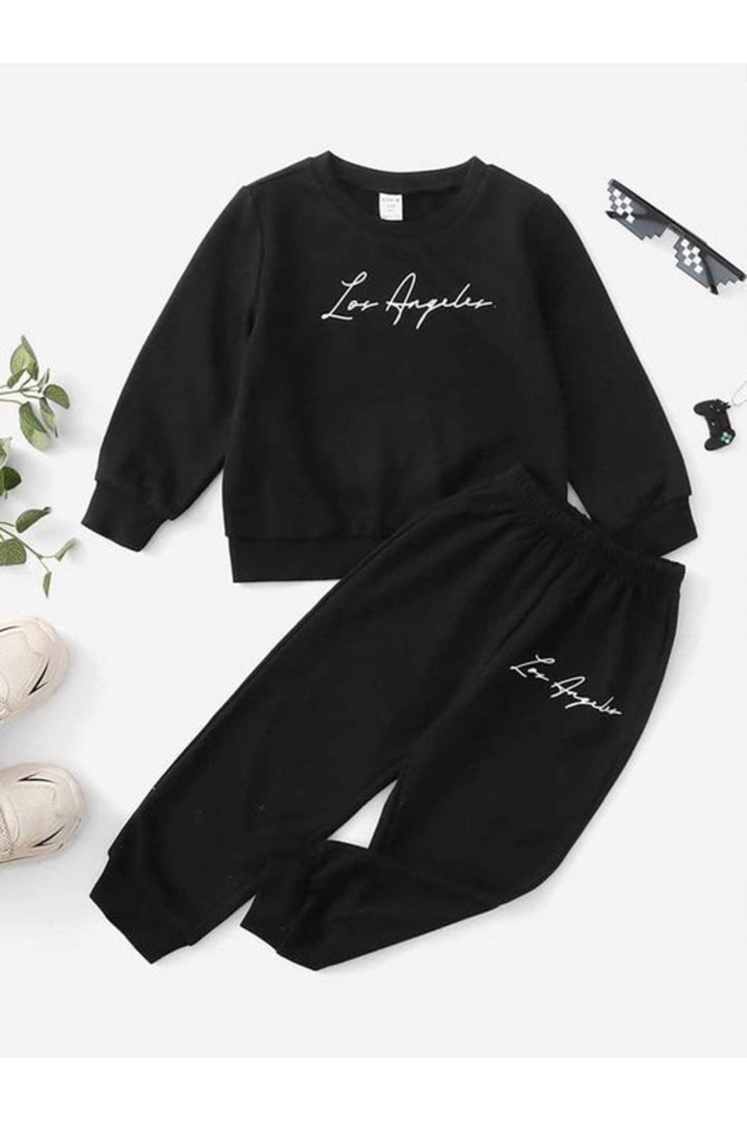 Long Sleeve Cotton Tshirt Los Angeles Printed Tracksuit for Women