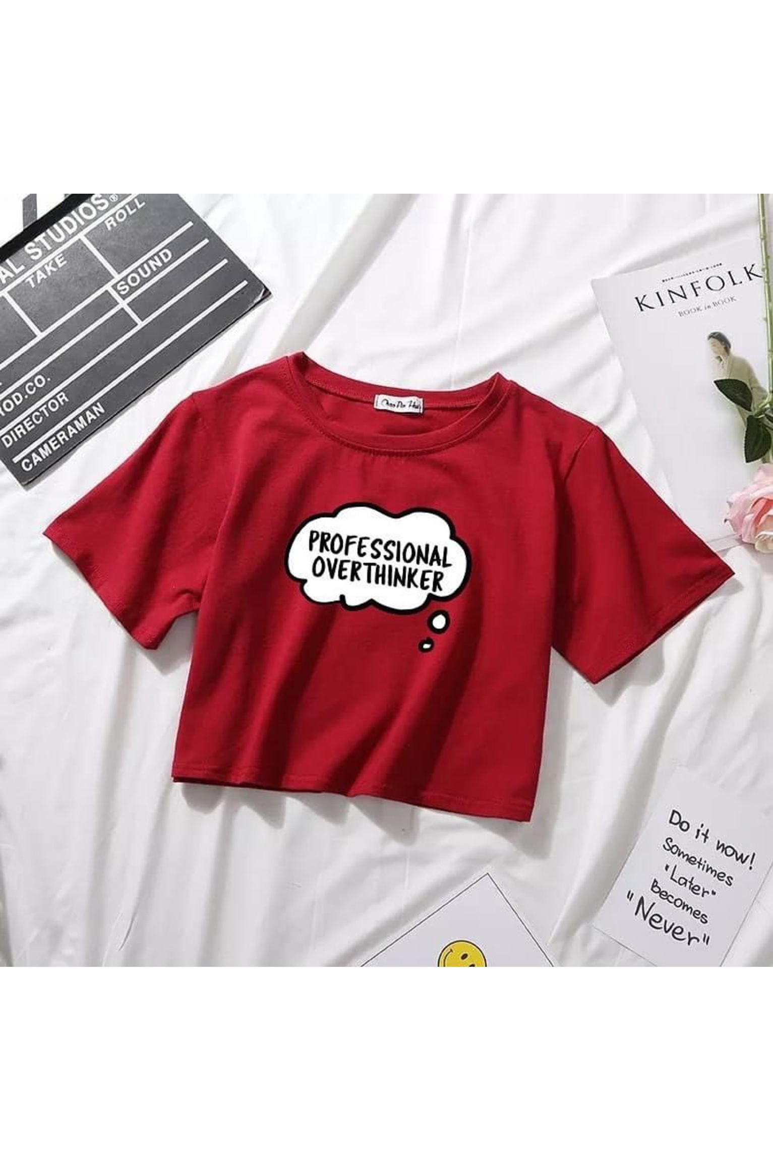 Crop Top Professional Overthinker Printed T-shirt for Women