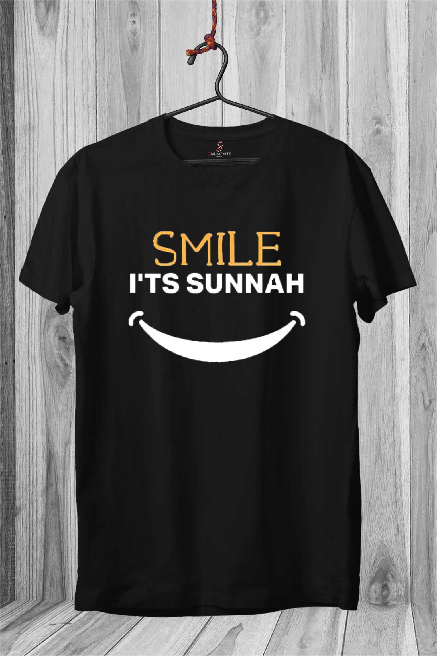 Cotton T shirt Round Neck Smile Sunnah